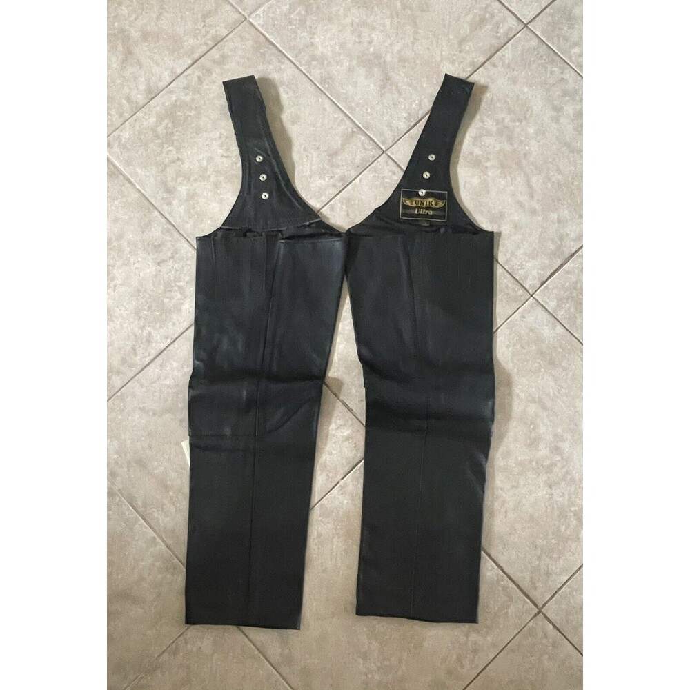 NEW Unik Ultra Black Leather Independent Legs/Chaps Fully Lined Size XL